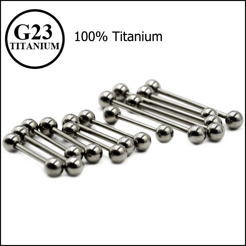 

Showlove-10Pcs Titanium Industrial Bar Tongue Barbell Rings Nipple Bar Piercing Earring Wholesale Body Piercing Jewelry 14G 16G