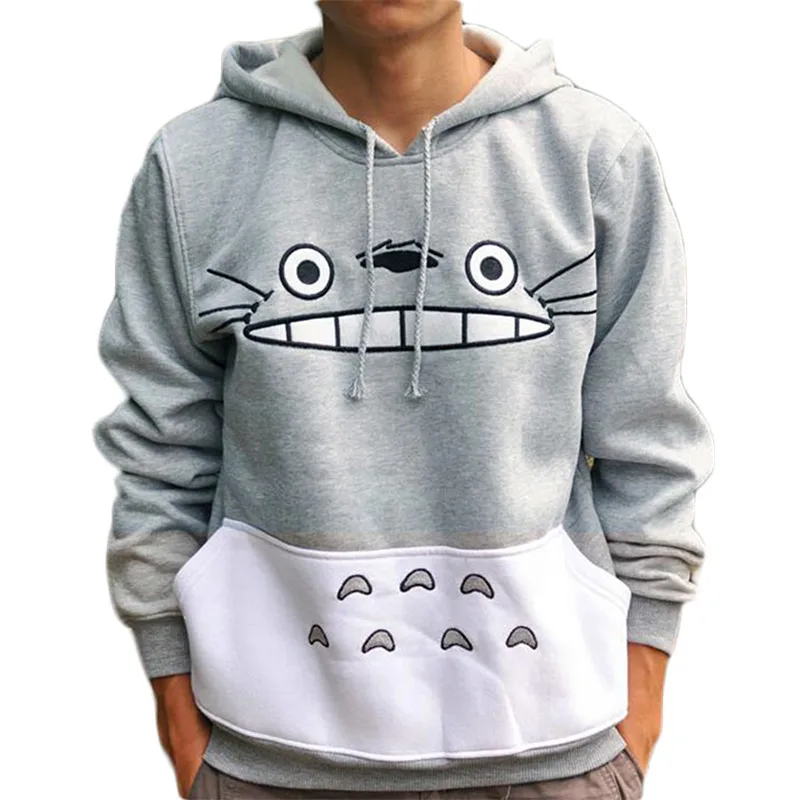 

Casual Sweatshirt Tops Female Women's Cartoon Totoro Print Hoodie Autumn And Winter Long-sleeved