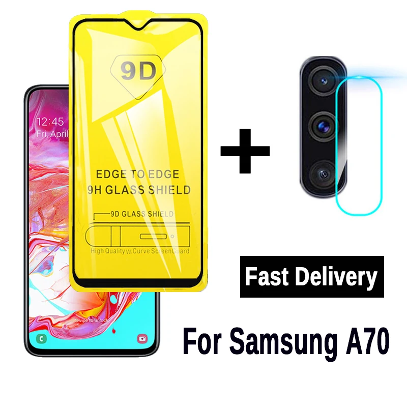 2 в 1 для Samsung Galaxy A70 2019 пленка объектива камеры и 9D защита экрана защитное