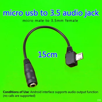 

ChenghaoRan 15cm 1pcs High Qulaity Micro USB Jack to Headphone 3.5mm Earphone Adapter Socket Audio Cable Black male to female