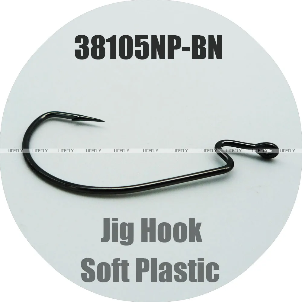 

38105NP-BN, Ultra Lock, Soft Plastic Worm Jig Hooks, 100pcs Fishing Hooks, Jig Fishing (old ref: 38105BLN)