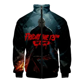 

Friday the 13th 3D Print Zipper Standing collar cool Popular Zipper Hipster Fashion Hooded Sweatshirt Hoodies Zipper
