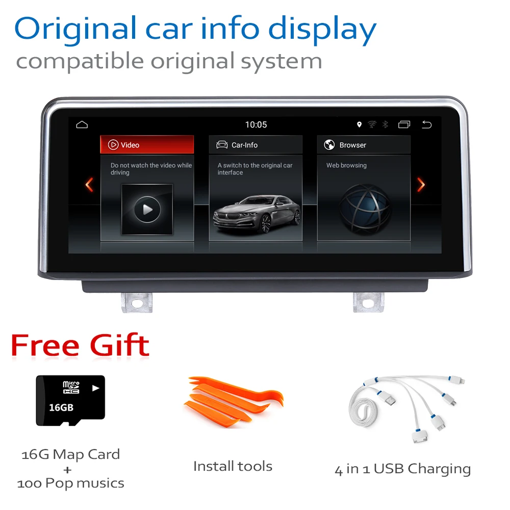 Cheap Android 8.0 up Car GPS DVD Multimedia Player For BMW 1 Series 2018~2019 EVO Original Style Touch Screen Google System 5