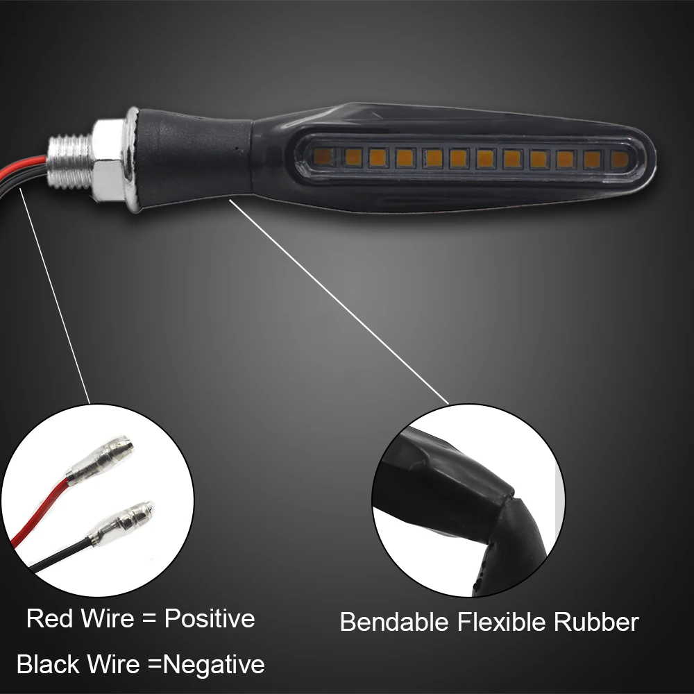 2 шт. 12 светодио дный ных указателей поворота мотоцикла течет мигающий мотоцикл индикатор мигалка мото задние фонари сигнальная лампа для