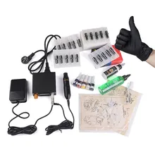 Перманентный макияж гибридный роторный двигатель тату ручка комплект цифровой источник питания педаль иглы картриджи Чернила для тела Искусство