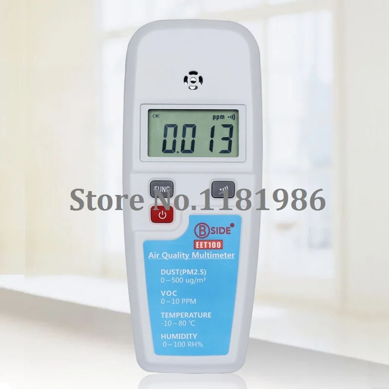 

Bside EET100 Comprehensive Environmental Air Detector Haze Gas DUST PM2.5 VOC Temperature Humidity Air Quality Multimeter