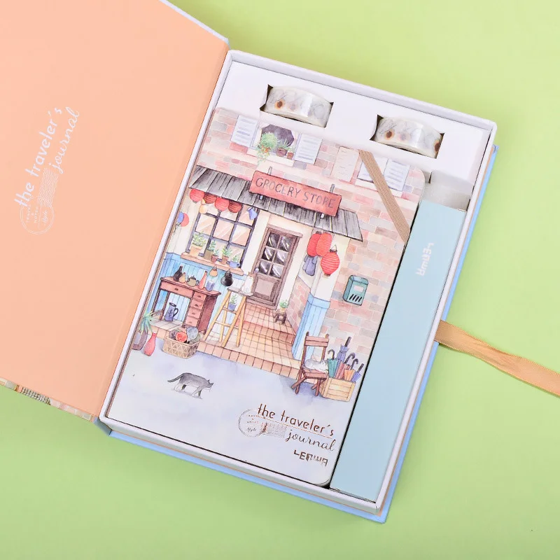 Корейский A5 блокнот Набор Kawaii милый планировщик Органайзер Dokibook Личный Дневник