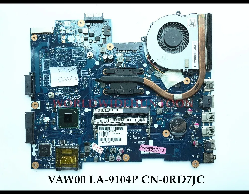 Оптовая продажа VAW00 LA 9104P для Dell Inspiron 3521 5521 материнская плата ноутбука CN 0RD7JC DDR3L 100%