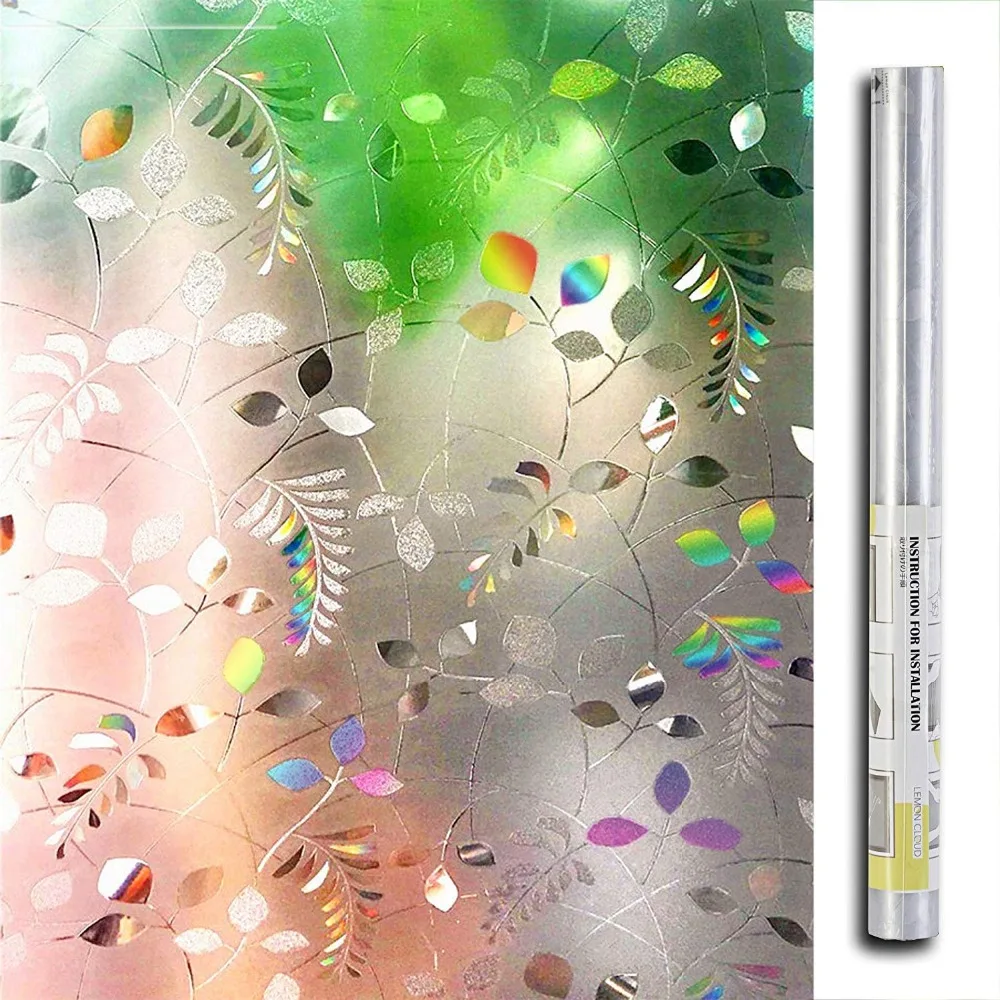 

Funlife 30/45/60x200cm 3D Decorative Window Films Privacy Glass window sticker for Home Kitchen Small Leaf