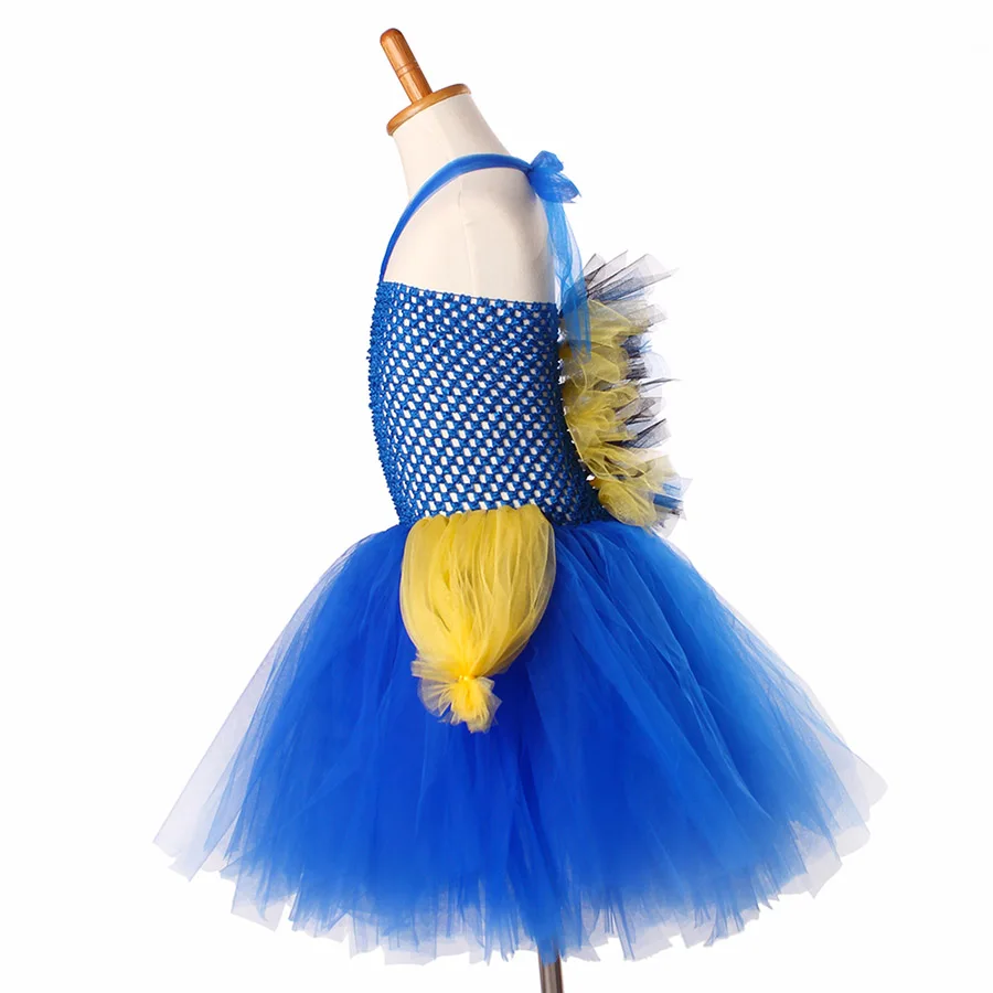 Kids Tang Fish Halloween Tutu Dress Summer Children Fancy Blue Tulle Costume Baby Girls (4)
