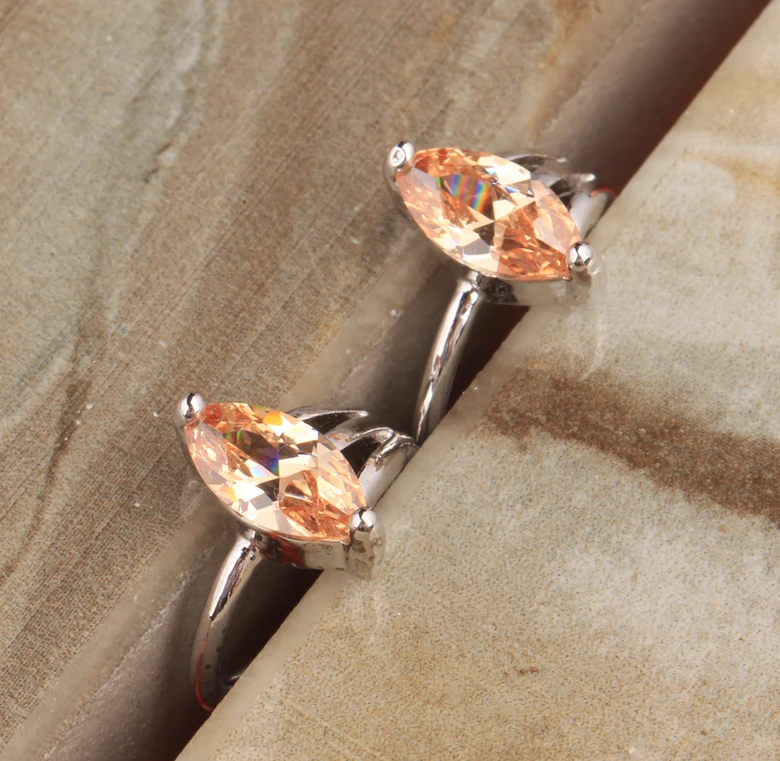 Очаровательные маркиза шампанское коричневый оранжевый Morganite стерлингового