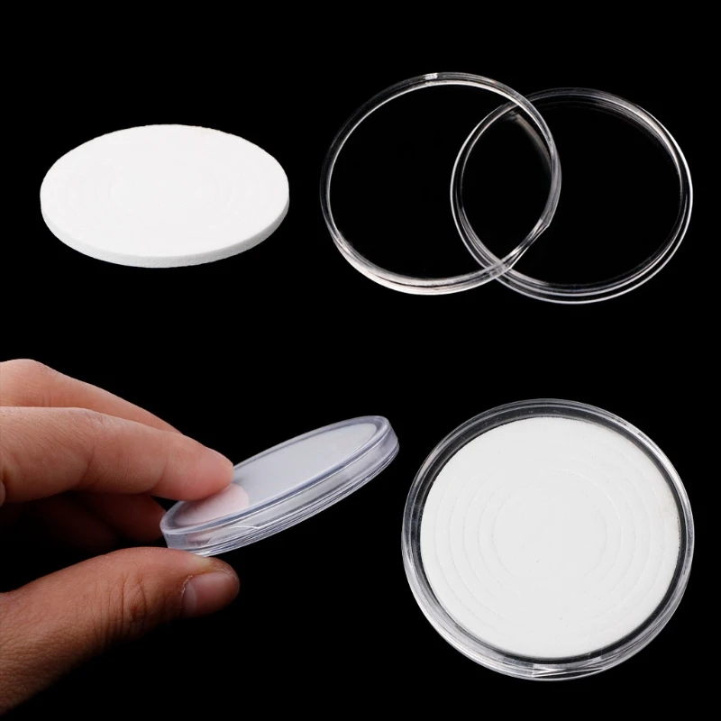 

46mm Plastic Coin Holder Capsule Storage Case Display Box With 5 Sizes Pad Rings