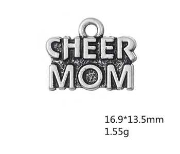 

Free shipping, 30pcs 16.9mm*13.5mm Alloy CHEER MOM Letters Hang Pendant charms DIY Accessories For Necklaces, Bracelets