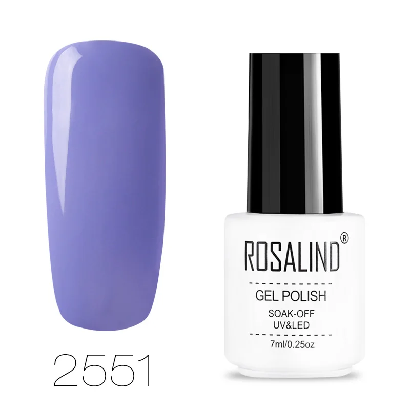 ROSALIND набор гель-лаков для ногтей для маникюра чистый цвет УФ-гель Hybird лаки для ногтей искусство Белый полуперманентный Soak Off Top Primer - Цвет: 2551