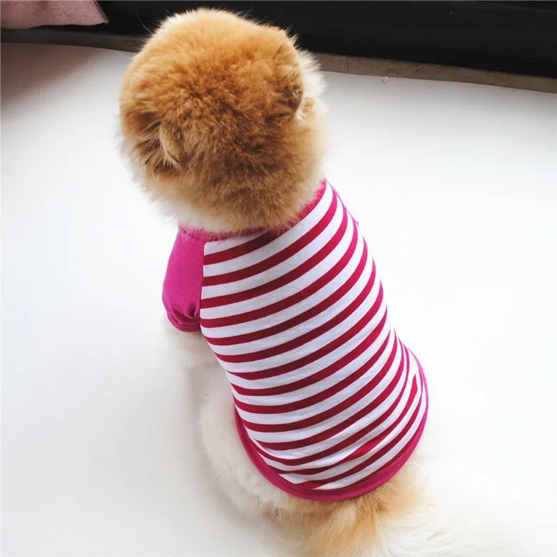 Одежда йоркширского терьера красные рубашки для собак Одежда для собак полоски для собак Футболка Одежда для шпицев для собак оптом Лот
