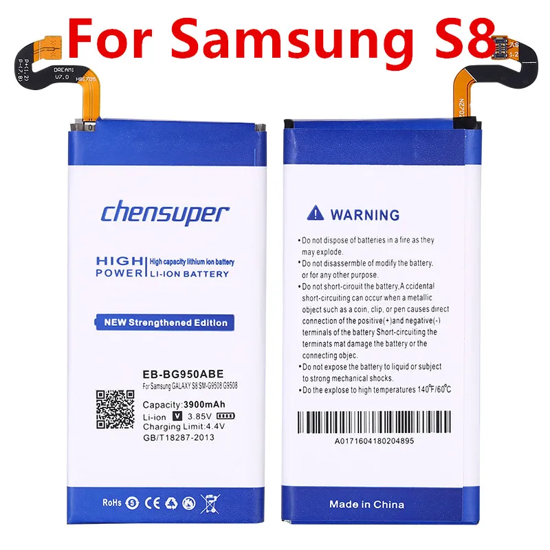 Chensuper 3900 мА/ч, EB-BG950ABE Батарея для Samsung Galaxy S8 SM-G9508 G9508 G9500 G950U SM-G G9500