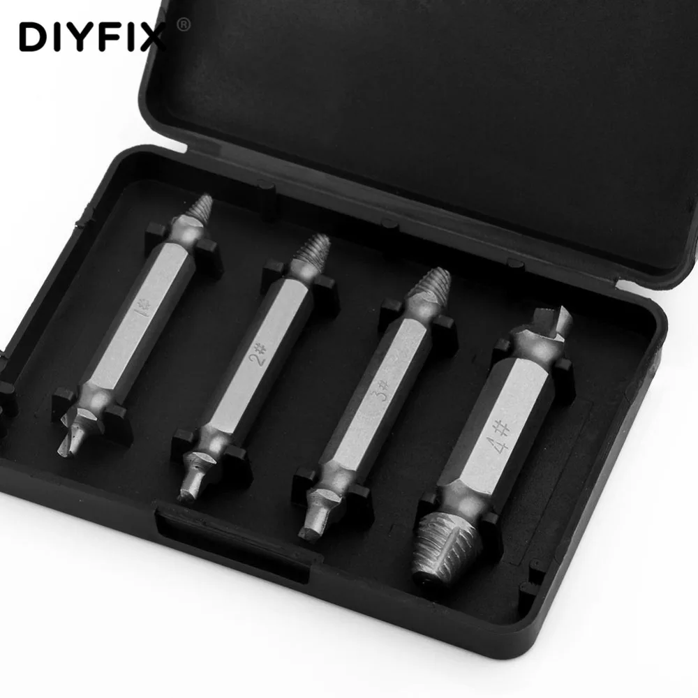 DIYFIX 1 #2 #3 #4 # экстрактор поврежденных винтов болтов HSS сверла набор направляющих