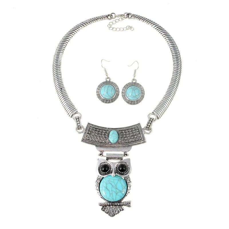 

LZHLQ Retro Owl Pendant Chokers Necklaces Trendy Women Resin Necklace Geometric Metal Crude Torques 2019 Brand Jewelry Statement