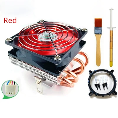 3pin Red Ультра Процессор кулер Медь трубы радиатора HTPC ITX материнской плате компьютера чехол proccesor кулер вентилятор охлаждения для Intel LGA1156 1151 1150 775 AM3 AM4 - Цвет лезвия: 3pin Red