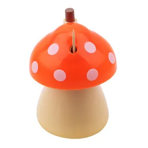 Мультфильм форма гриба автоматическая зубочистка коробка для хранения баночка для зубочисток держатели контейнер для зубочисток стол украсить ящик для хранения - Цвет: Orange