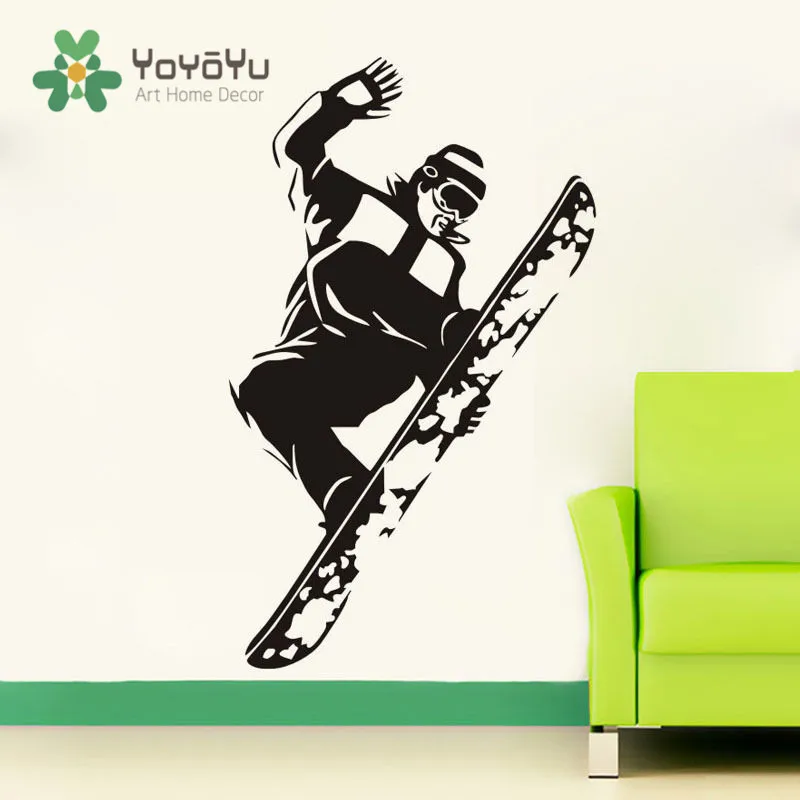 

Removable Jumping Snowboard Wall Decal Sporting Boy Art Mural Kids Room Decoration Sticker Sports Ski Wall Decal NY-2