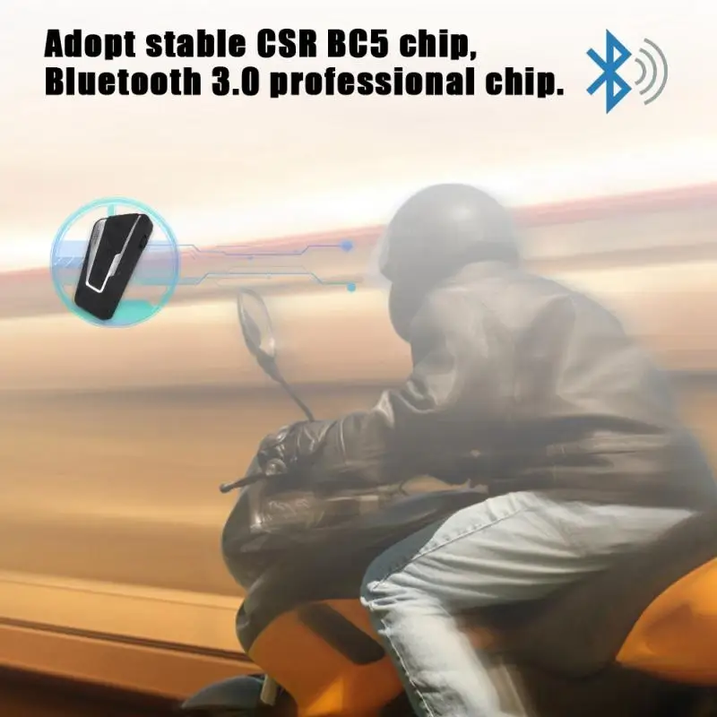 

Motorcycle Stereo Bluetooth Headset Motorbike Helmet Intercom Earpiece Bluetooth Helmet Headset 1200M 4 Riders Wireless
