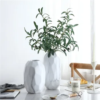 

Ceramic Vase Geometric Modern Minimalist Marble Pattern Creative Flower Living Room Dining Table Soft Decoration