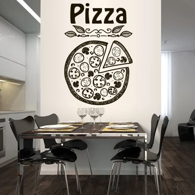 

Pizza Pizzeria Italy Food Fashion Pattern Removable Wall Stickers for Kitchen Vinyl Wall Decals Restaurant Art Poster Murals L48