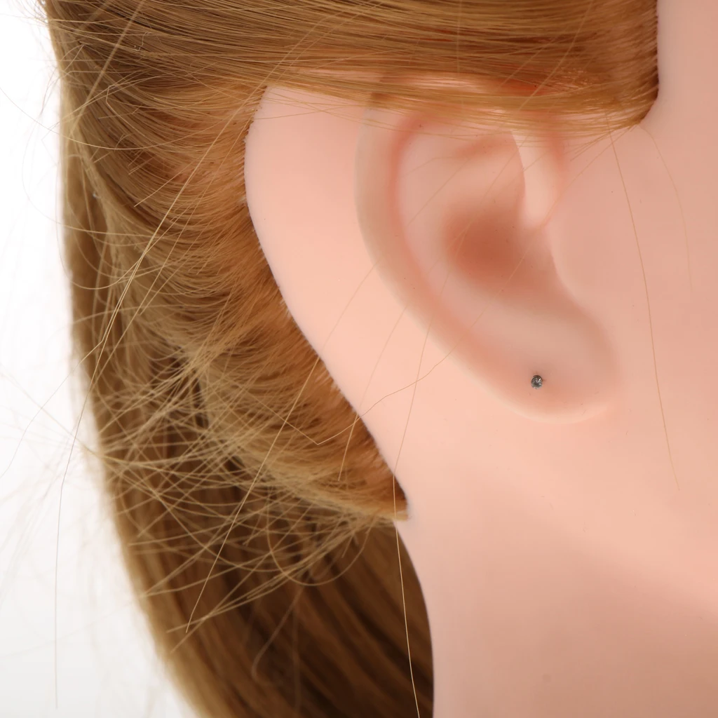 60 Pieces Stainless Steel Clear 1.5mm 1.8mm 2.5mm Rhinestone Nose Studs Pins Ear Studs Piercing Jewelry 