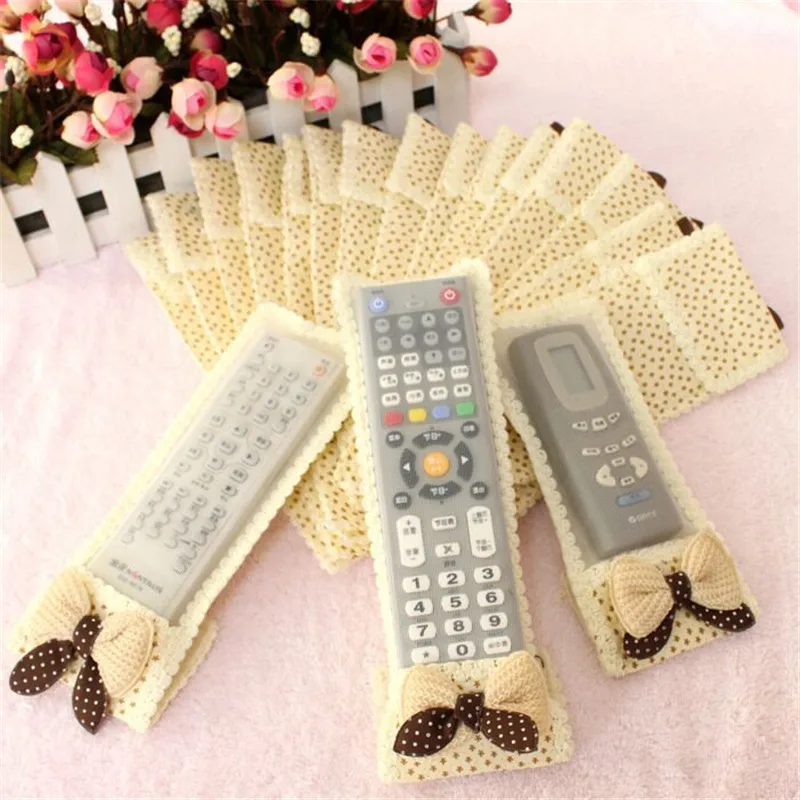 Remote control dust cover Lace fabric bow Remote control set Air conditioner remote protection cover 3 Remote control dust cover Lace fabric bow Remote control set Air conditioner remote protection cover 3