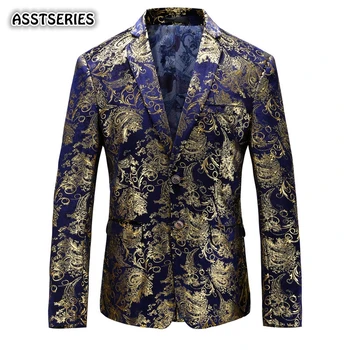 

Asstseries Blazer Men Two Bottons Men Suit Tuxedo Blazer Slim Fit Suit Unique Plus Size 5XL Male Wedding Party Blazer Masculino