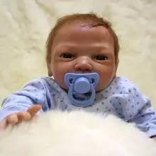 Lovely 18 Inch Reborn Silicone Baby Dolls Newborn Boy Babies Toy Lifelike Cloth Body Doll With Clothes Kids Birthday Xmas Gift
