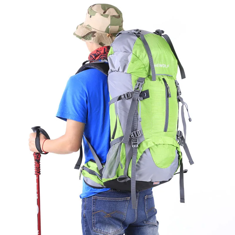 

Hewolf Large Capacity Rucksacks Camping Sports Bags 50L Outdoor Backpack Travel Mountain Climbing Backpacks Hiking Bag 04-0011