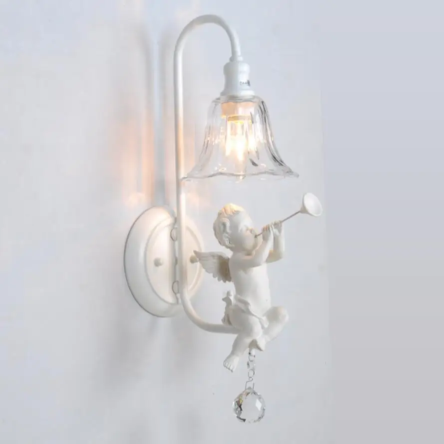 Современный модный настенный светильник, светодиодные лампы для столовой, гостиной, смоляные ангельские настенные лампы E14, светодиодный светильник, настенный светильник для AC 90-260 В