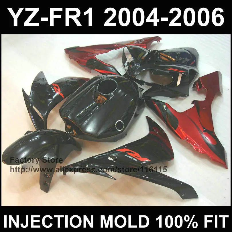 Гоночный Кузов для YAMAHA YZF R1 Обтекатели 2004 2005 2006 YZF1000 1 YZFR 04 05 06 красный черный обтекатель полный впрыск|full
