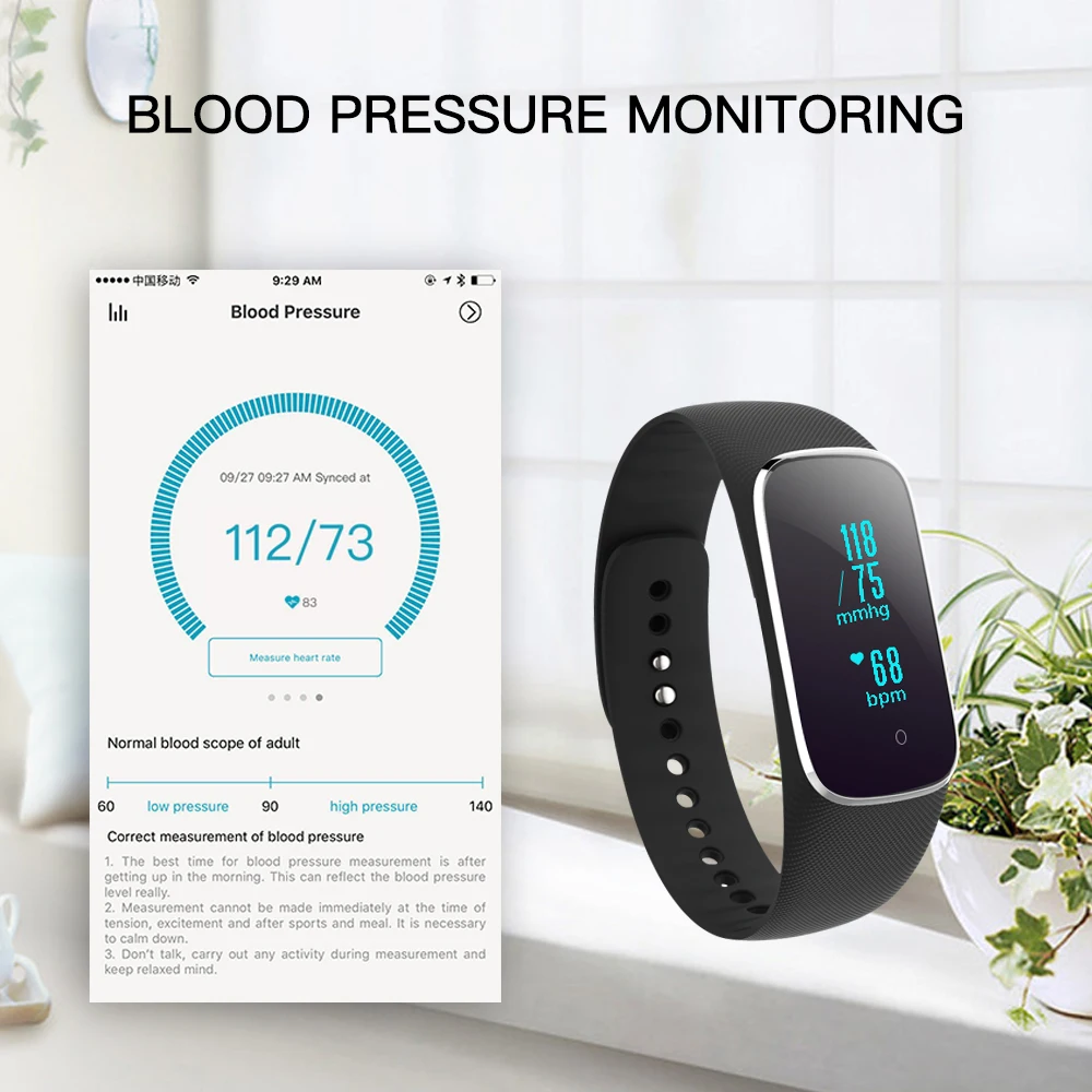 Purifit Smart Браслет монитор сердечного ритма фитнес трекер часы измерять кровяное