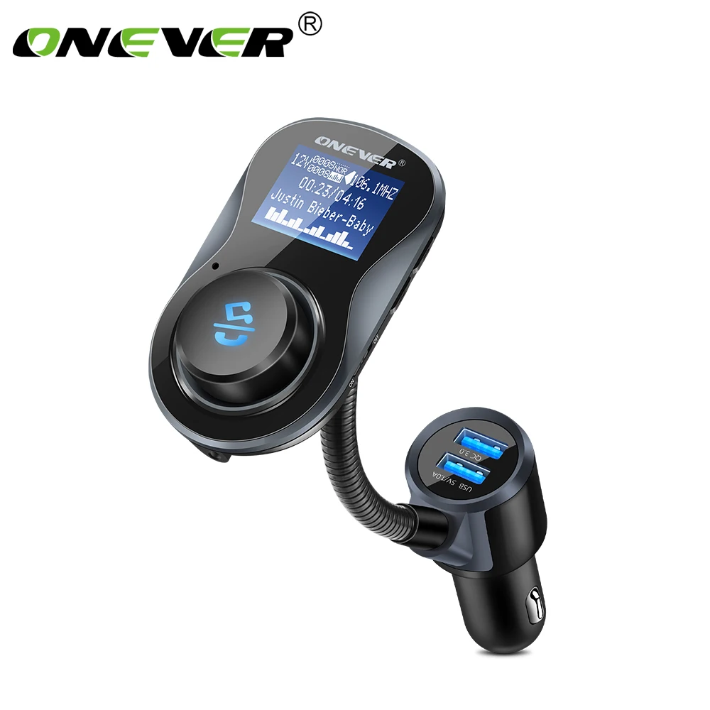 Onever QC 3,0 USB двухпортовое зарядное устройство Bluetooth fm-передатчик автомобильный комплект MP3-плеер громкой связи TF USB без потерь музыкальные плееры