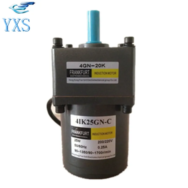 

DHL Free 4IK25GN-C 4GN20K 25W AC 220V 0.25A 50HZ/60HZ 1700RPM/Min with Gear Head 4GN20K Speed Control Motor