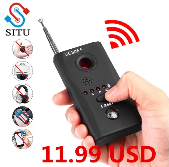 

Multi-Function Wireless Camera Lens Signal Detector CC308+ Radio Wave Signal Detect Camera Full-range WiFi RF GSM Device Finder