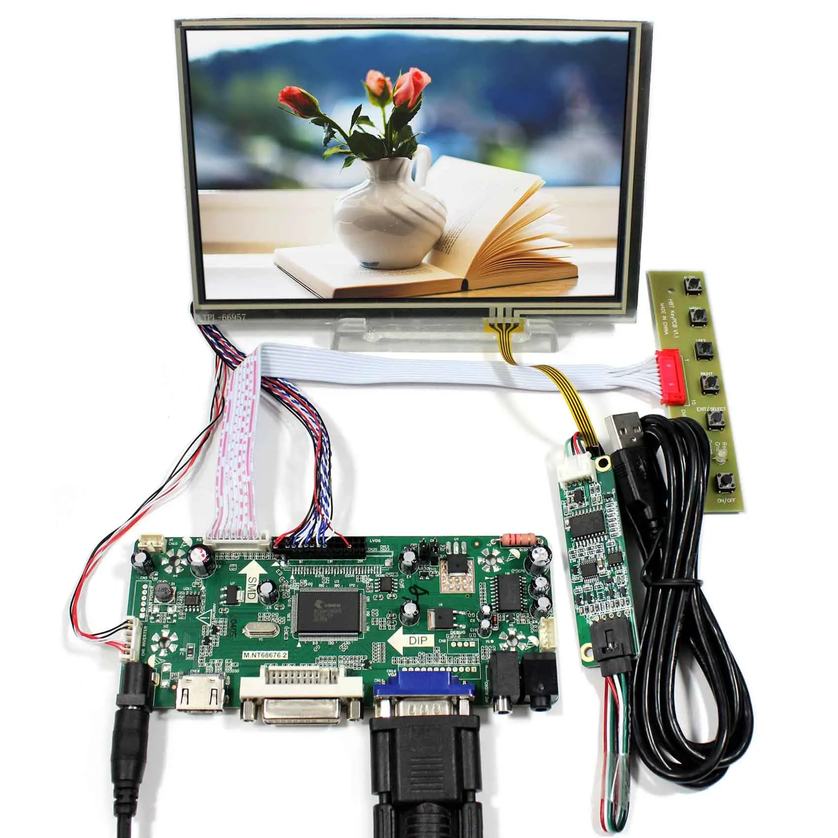 HDMI DVI VGA Audio LCD Controller Board With 7inch 1280x800 N070ICG-LD1 Touch LCD HDMI DVI VGA Audio LCD Controller Board With 7inch 1280x800 N070ICG-LD1 Touch LCD