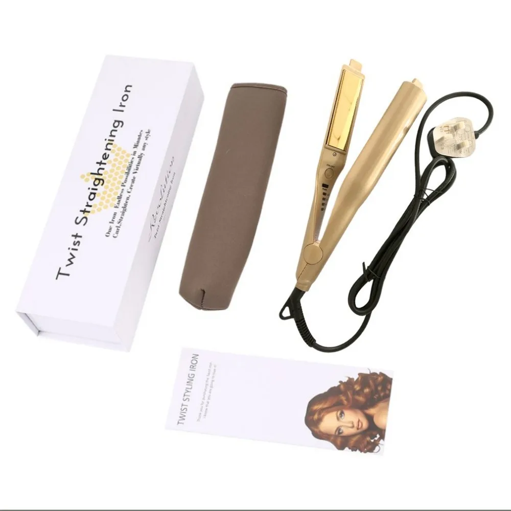 Comprar Pro 2 en 1 rizador de cabello rizado y alisado plancha de pelo rizador de cabello mojado y seco enchufe de EE. UU. REINO UNIDO UE AU dropshipping