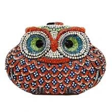 Tier eule Kristall abendtaschen Handwerk Luxus Strass abend handtasche frauen hochzeit braut party tasche SC054