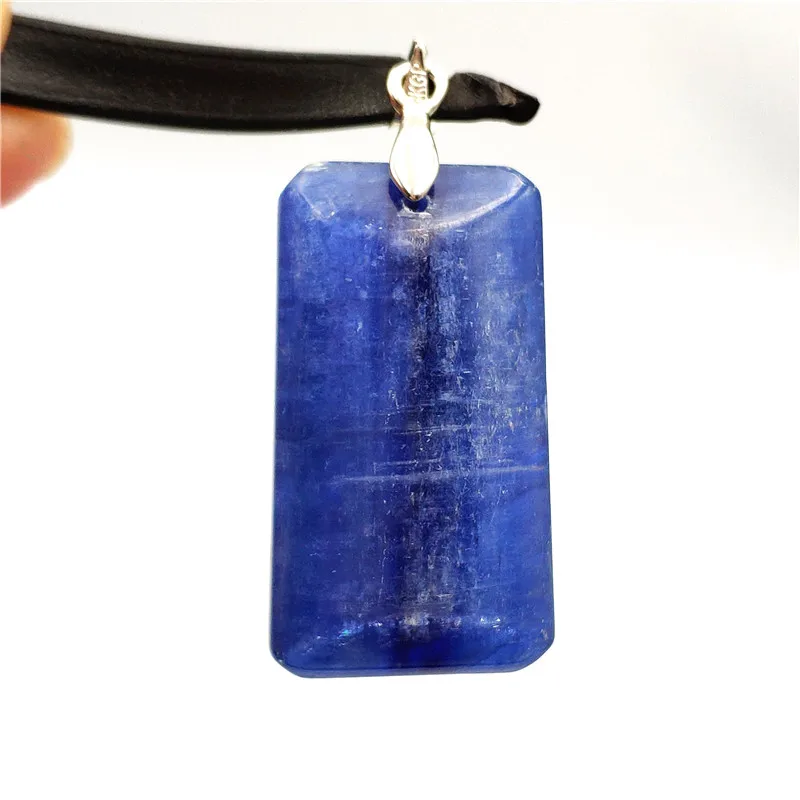 

Natural Blue Kyanite Pendant For Women Men Anniversary Party 28x17x6mm Cat Eye Effect Gemstone Crystal Necklace Pendant Gifts