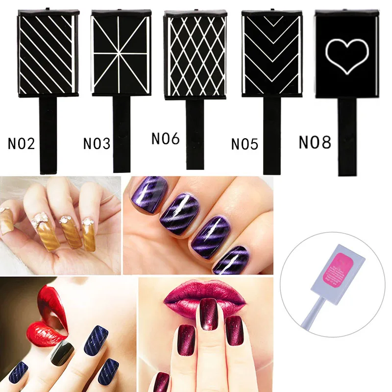 

Learnever 3D Magic Magnet Manicure Tool One Strip Magical Magnet Sticker For Cat Eye UV Gel Polish Women Nail Art 3D Effect New