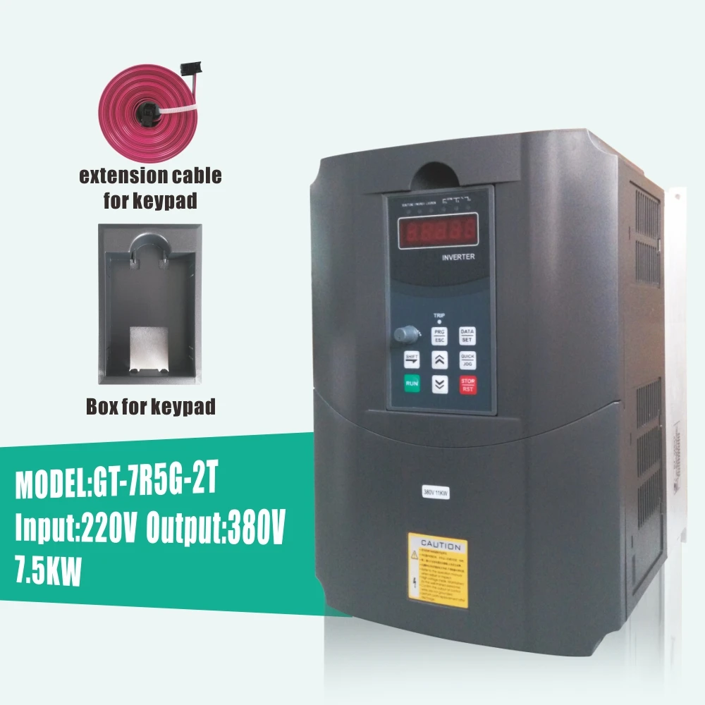 Huanyang 7.5kw 10hp 50Гц Однофазный входной инвертор 220В до 380В vfd Прямая продажа с
