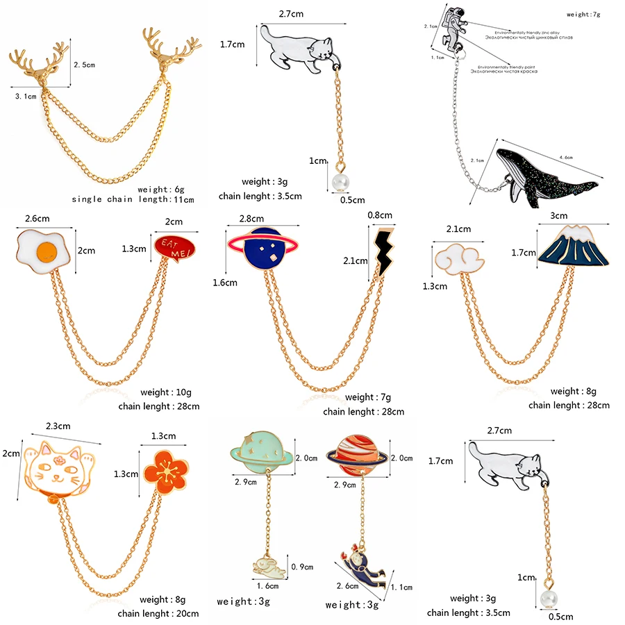 Qihe ювелирные изделия Galaxy Monn астронавт Fuji горное яйцо олень КИТ собака животное шпильки с кисточками броши значки для женщин и мужчин красивые шпильки