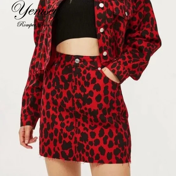 

E1010U6 autumn new Europe and the United States show thin skirts leopard 6332 #