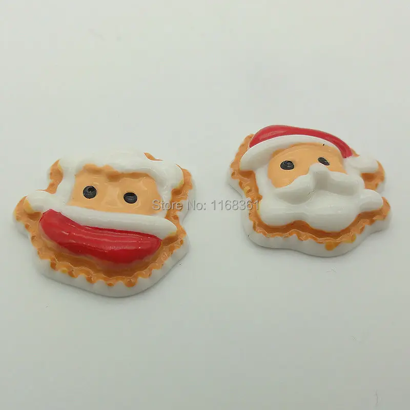 1pcs/lot resin flat back Christmas father head 21mm Cabochons Hair Bow Center DIY Christmas decration C111-7