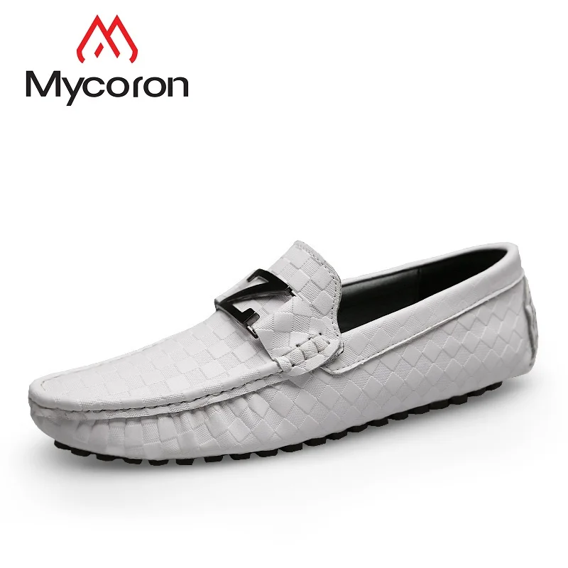 

MYCORON 2018 New Arrivals Men Loafers Shoes Luxury Designer Leather Style Slip On Flat Driving Boat Popular Shoes Schuhe Herren