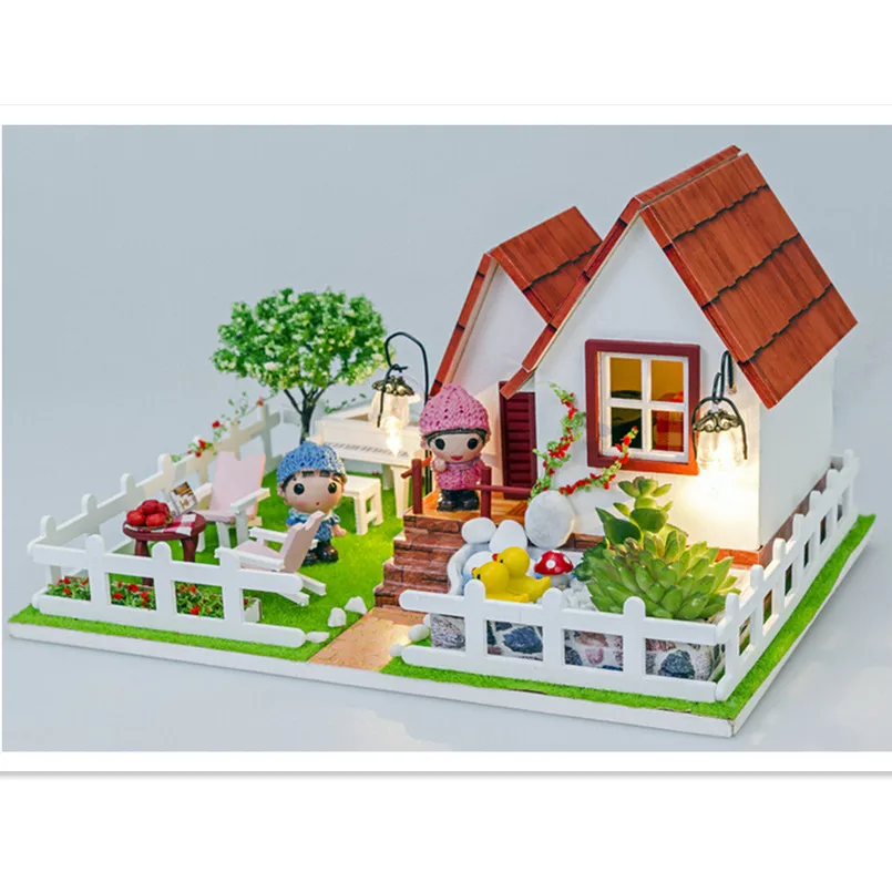 

Romantic Holiday Dollhouse Miniature Toys for Children's New Year Gift, Creative Handmade Big Doll House Free Shipping